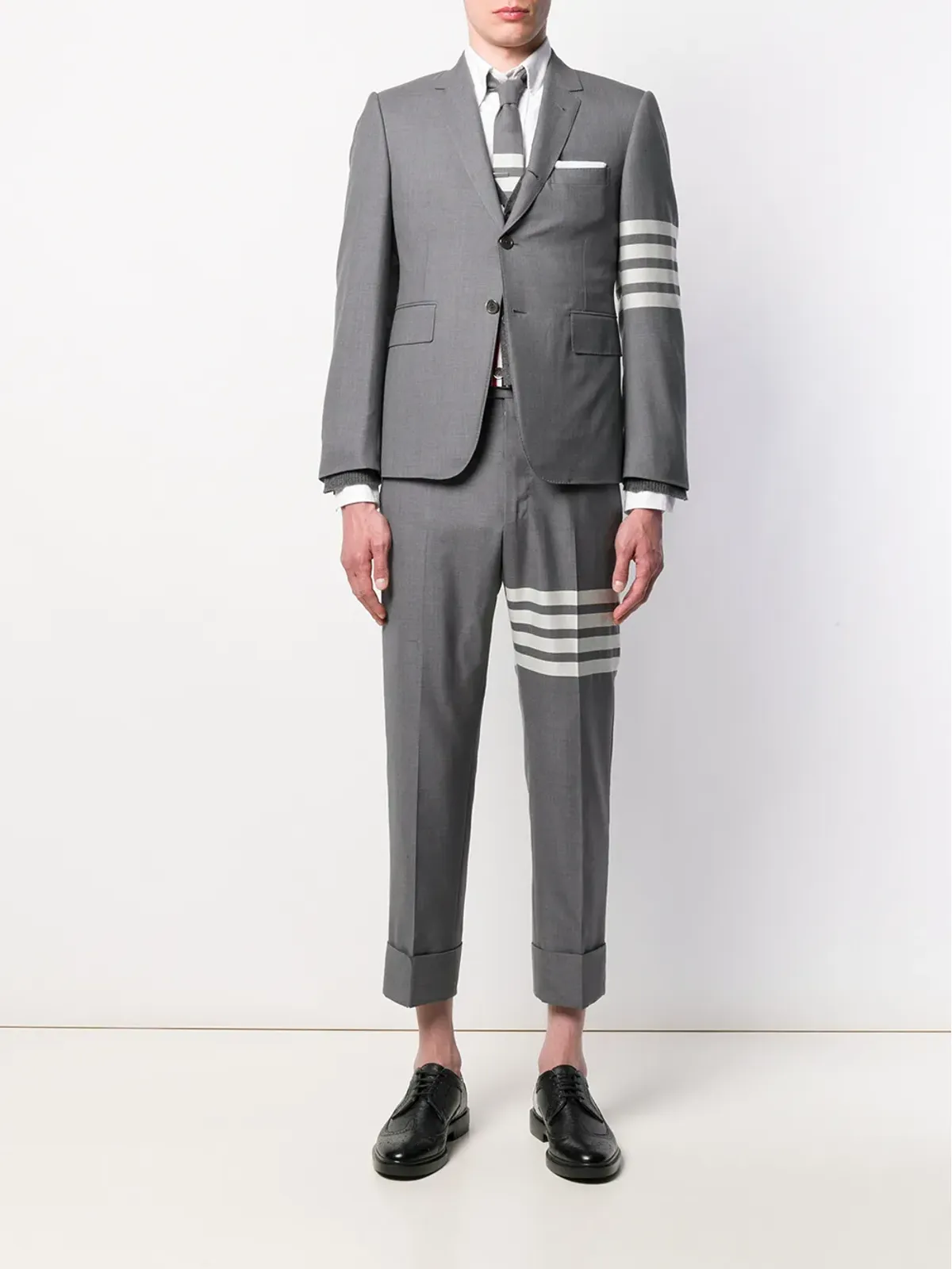 Thom Browne 4バー平織スーツパンツ - グレー - 画像2