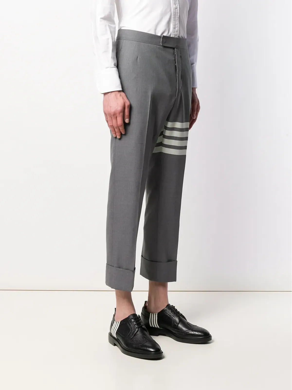 Thom Browne 4バー平織スーツパンツ - グレー - 画像3