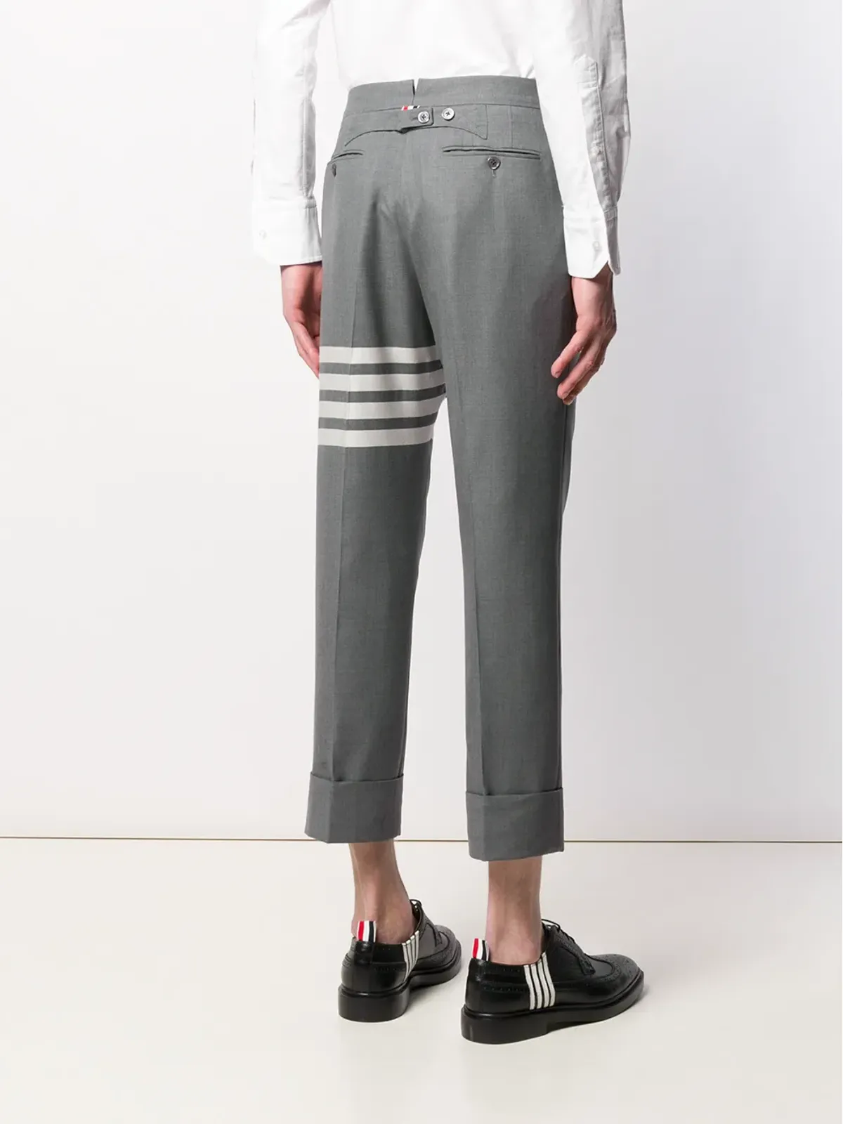Thom Browne 4バー平織スーツパンツ - グレー - 画像4
