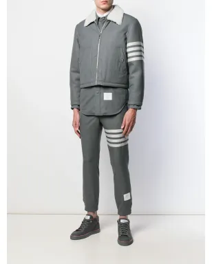 Thom Browne プレーンウェーブ・スーツ地トラックパンツ - グレー - サムネイル2