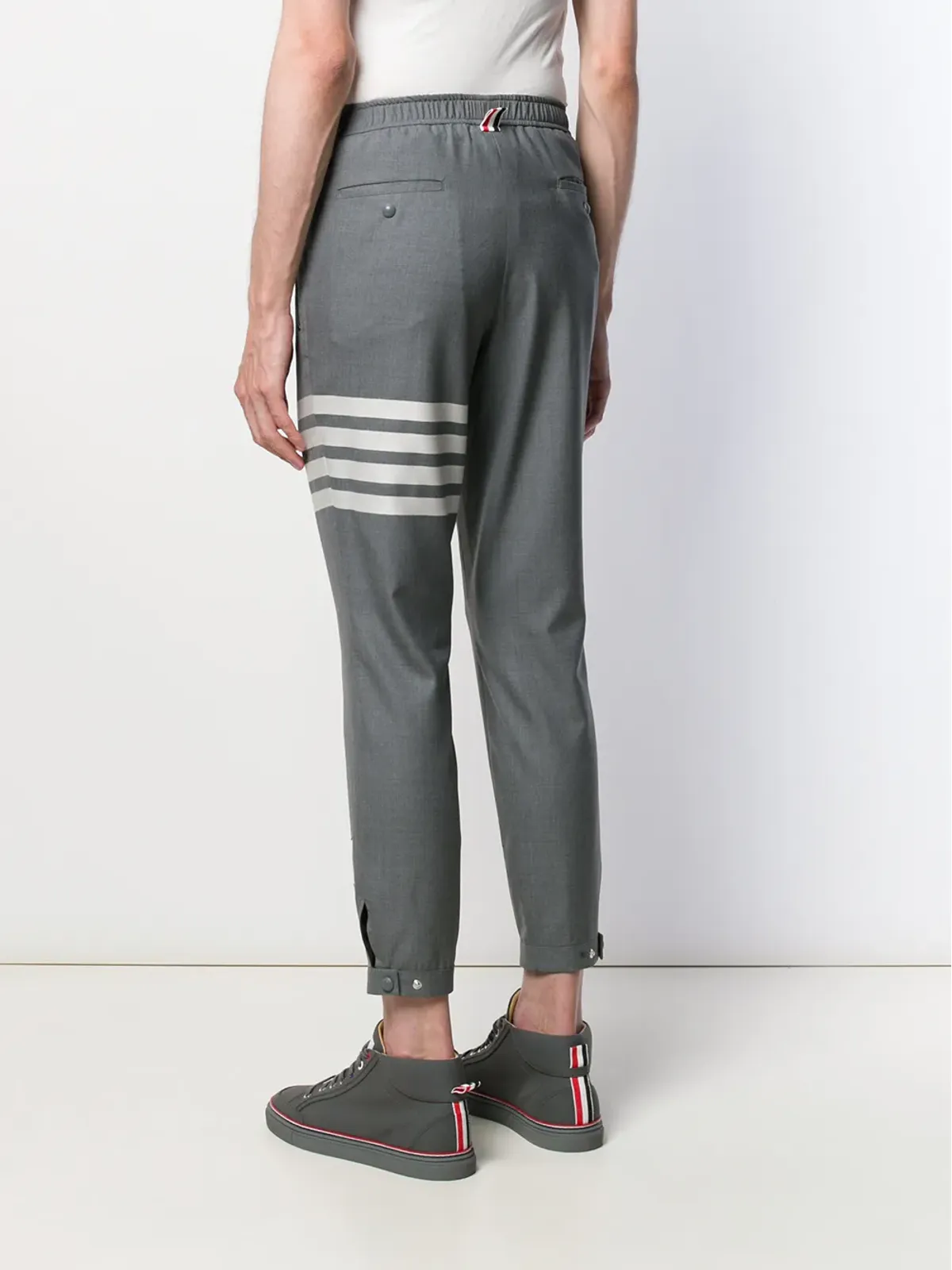 Thom Browne プレーンウェーブ・スーツ地トラックパンツ - グレー - 画像4