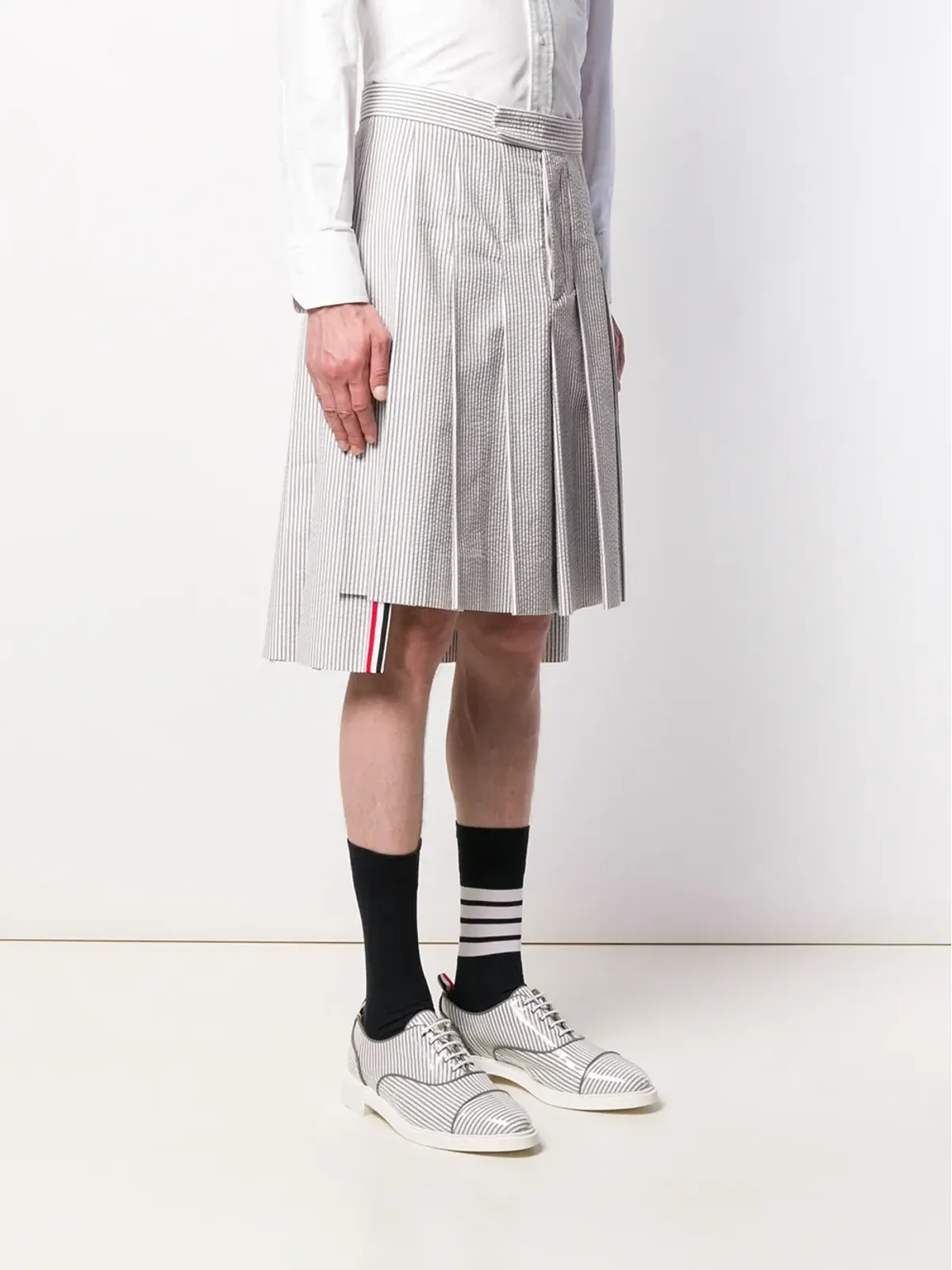 Thom Browne シアサッカー クラシック ライズ スカート - 画像3