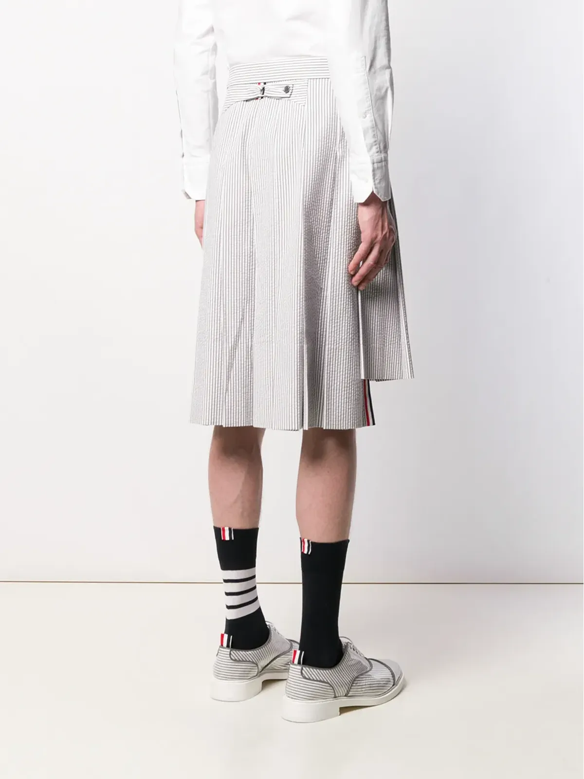 Thom Browne シアサッカー クラシック ライズ スカート - 画像4
