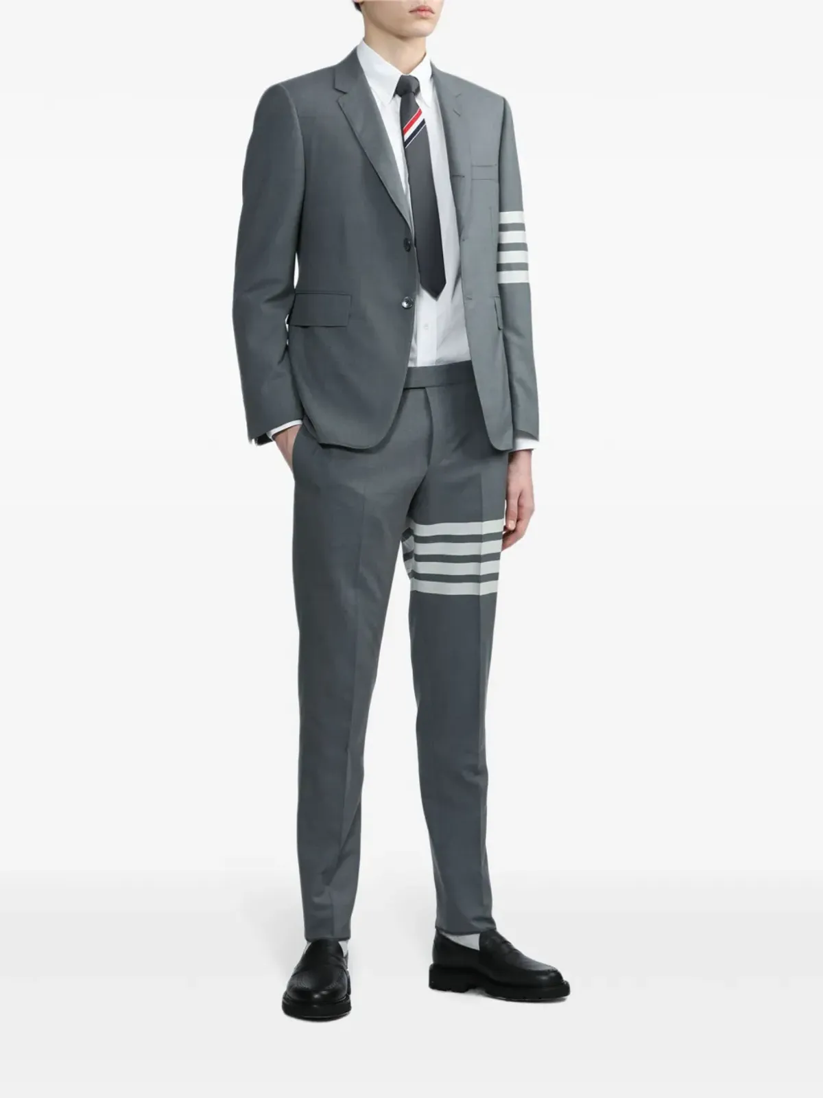 Thom Browne 4-Barストライプ シングルブレスト ブレザー - グレー - 画像2