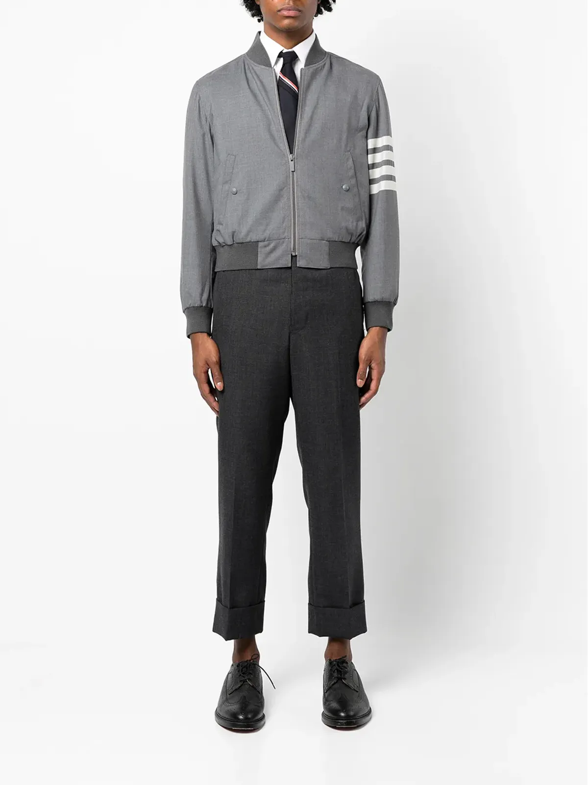 Thom Browne ストライプディテール ボンバージャケット - 画像3