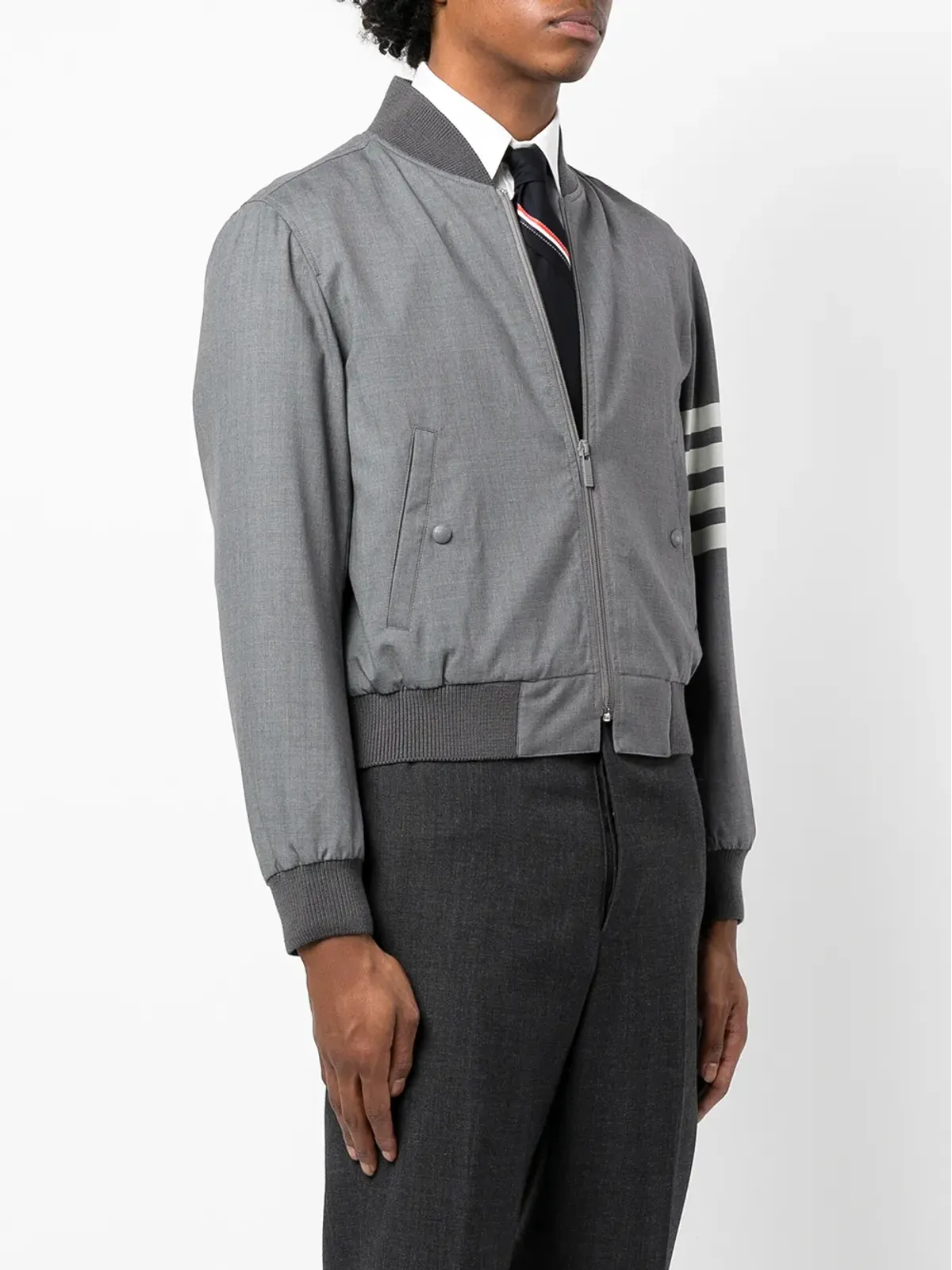 Thom Browne ストライプディテール ボンバージャケット - 画像4