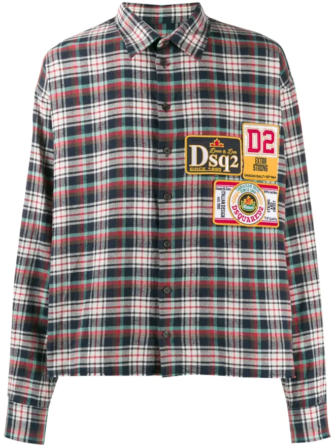 Dsquared2 DSQUARED2 チェック柄ロゴパッチシャツの商品画像