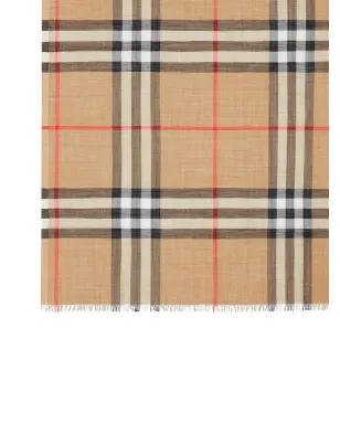 Burberry ライトウェイト チェック ウールとシルクのスカーフ - サムネイル5