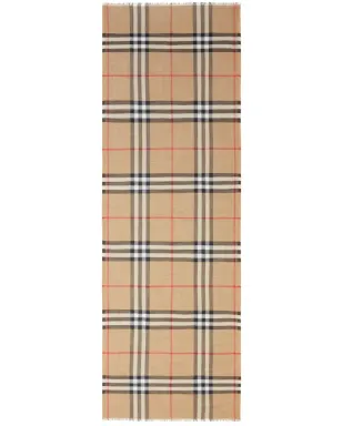 Burberry ライトウェイト チェック ウールとシルクのスカーフ - サムネイル2