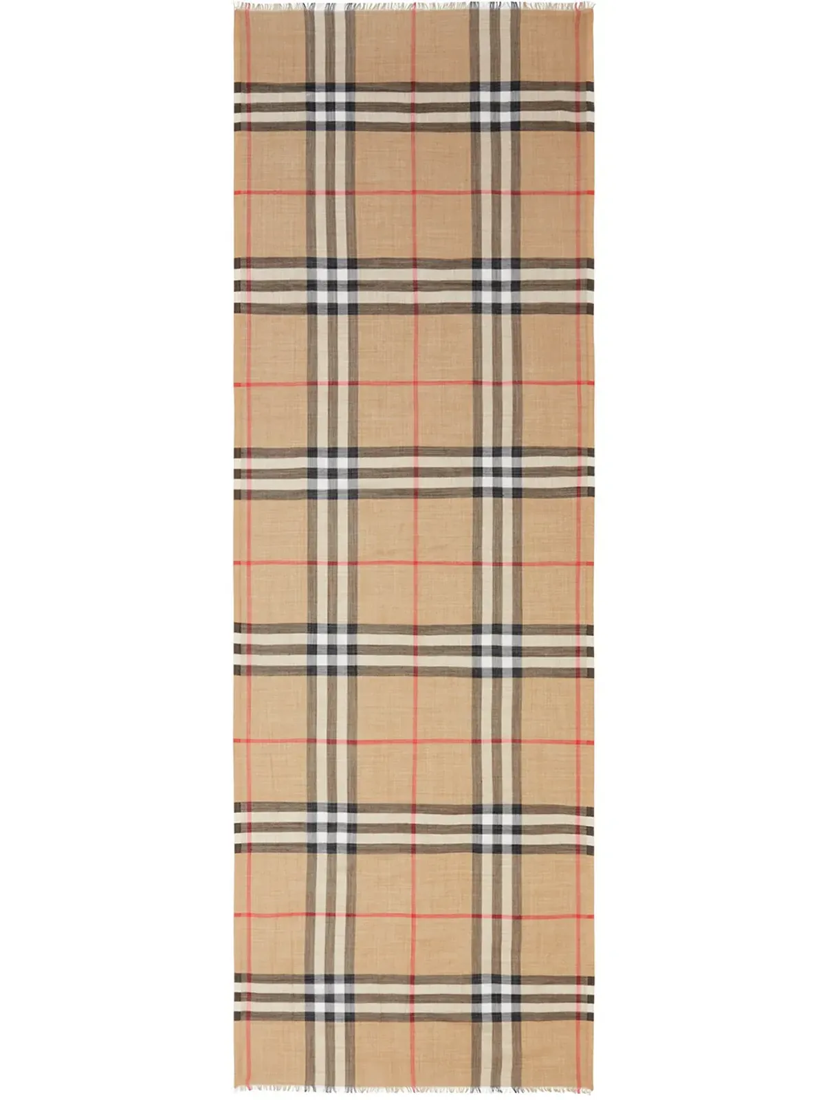 Burberry ライトウェイト チェック ウールとシルクのスカーフ - 画像3