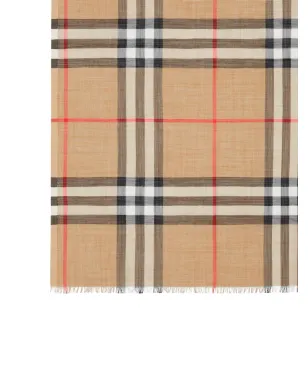 Burberry ライトウェイト チェック ウールとシルクのスカーフ - サムネイル4