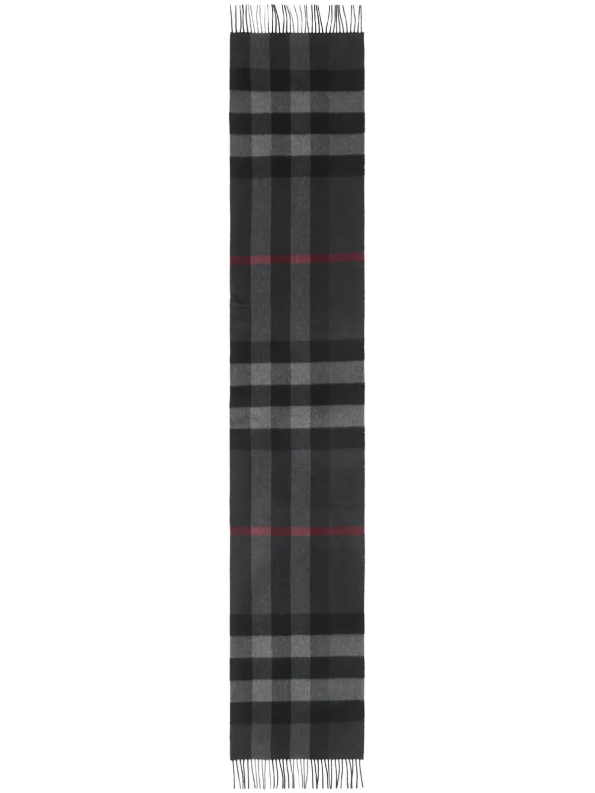Burberry チェック柄フリンジ付きカシミアスカーフ - 画像2