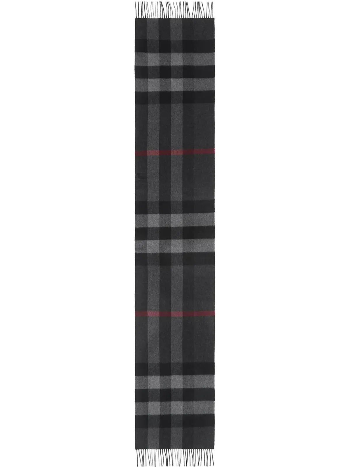 Burberry チェック柄フリンジ付きカシミアスカーフ - 画像3