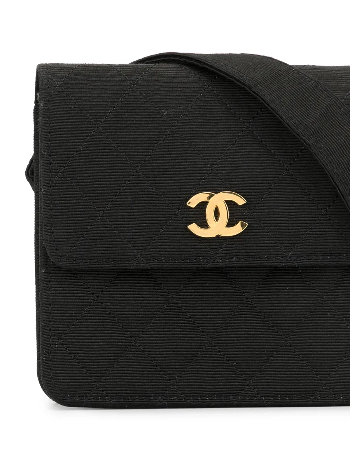 CHANEL Pre-Owned 1990 テクスチャード ダイヤモンドキルト ベルトバッグ - ブラック - 画像4