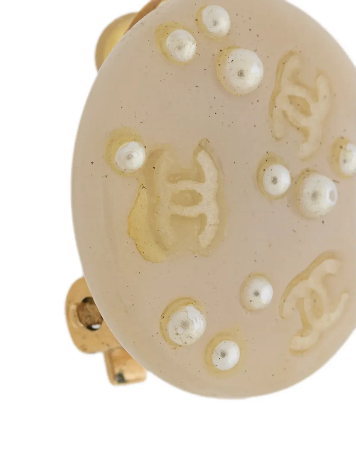 CHANEL Pre-Owned ロゴクリップオンイヤリング - Neutrals - 画像3
