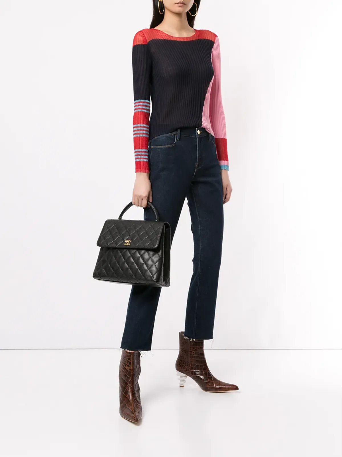 CHANEL Pre-Owned 2002 ダイヤモンドキルティング トート - 画像2