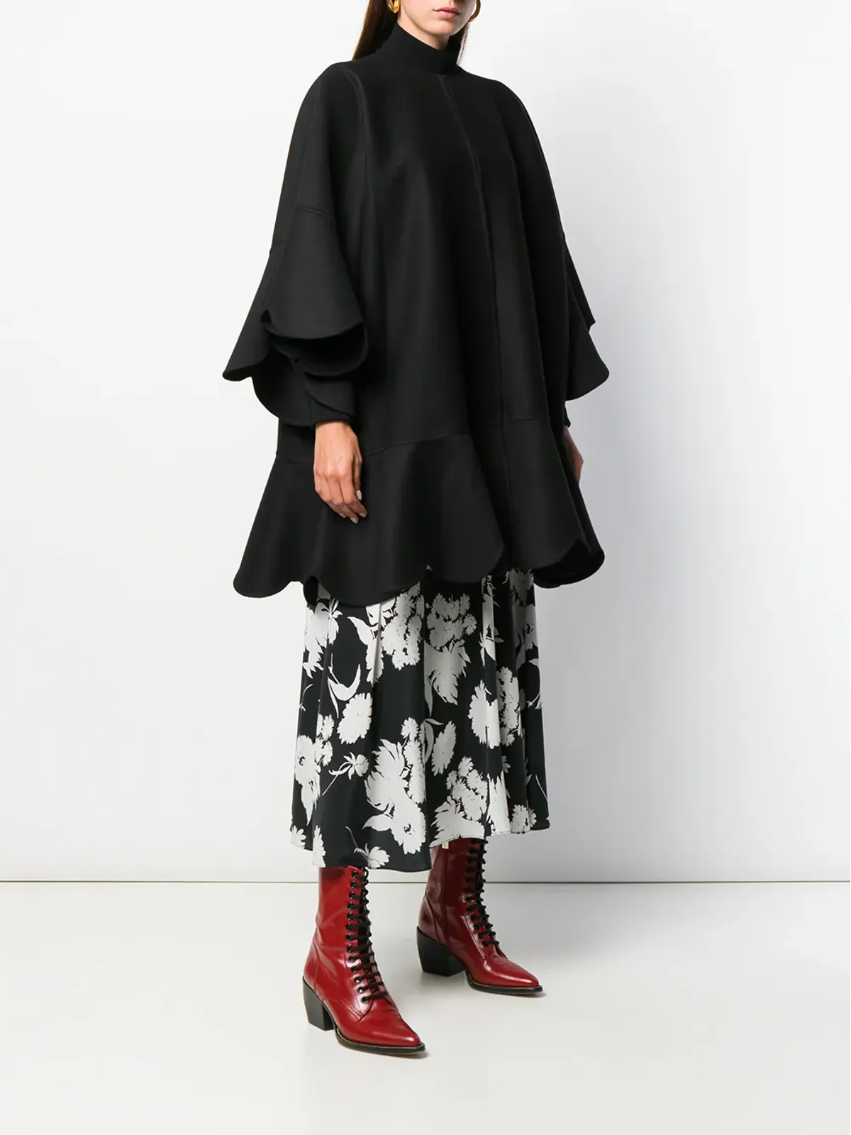 Valentino Garavani スカラップエッジケープ - 画像3
