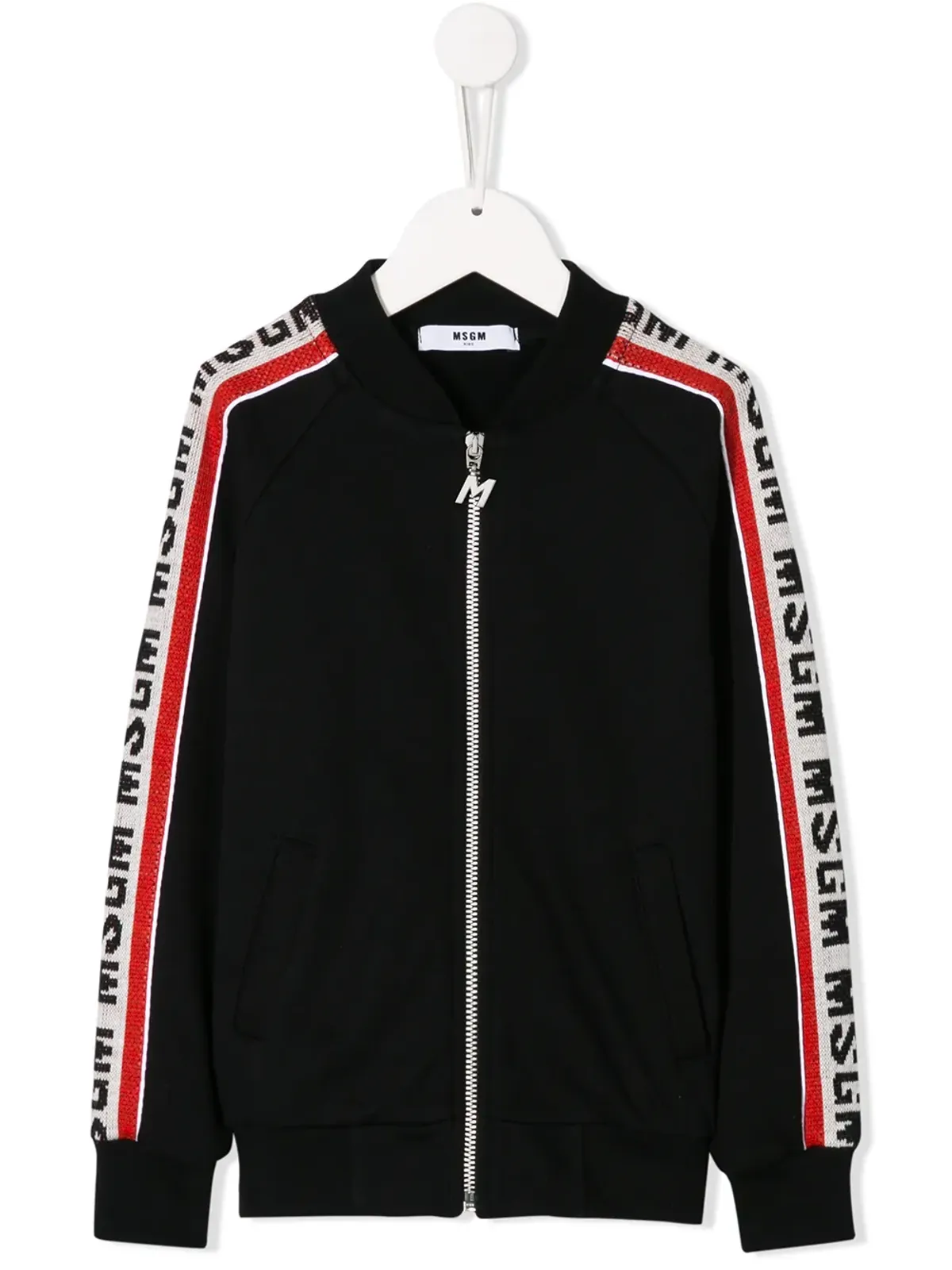 MSGM Kids サイドストライプ付きジップスウェットシャツ - 画像1