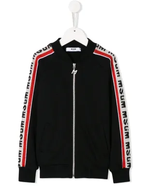 MSGM Kids サイドストライプ付きジップスウェットシャツ - サムネイル1