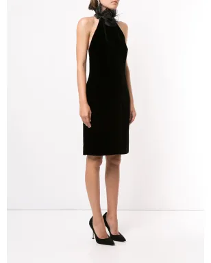 Ralph Lauren Collection ブラックのフリルホルターネックドレス - サムネイル3
