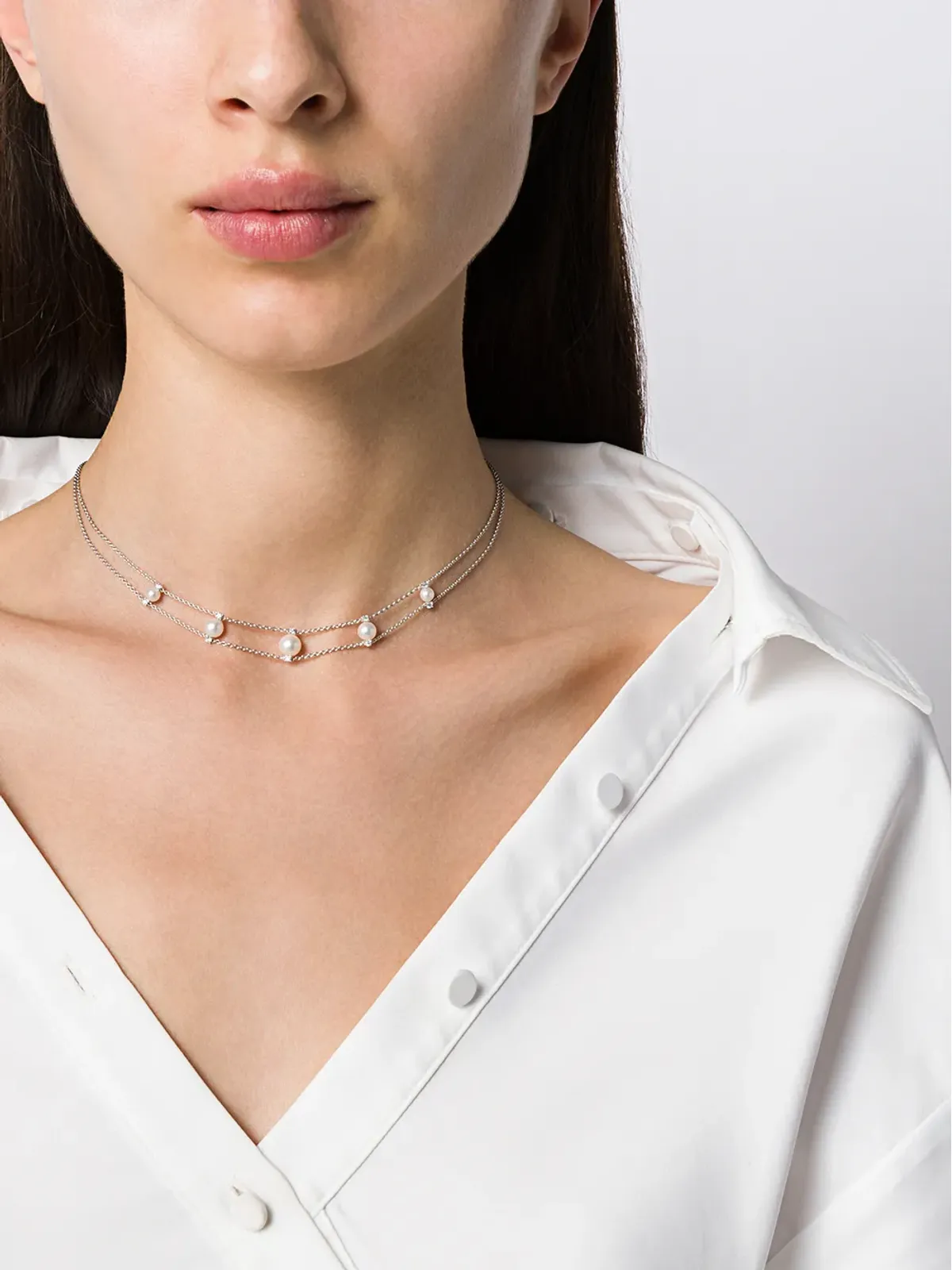 Yoko London 18ktホワイトゴールド ダイヤモンド トレンド ネックレス シルバー - 画像2
