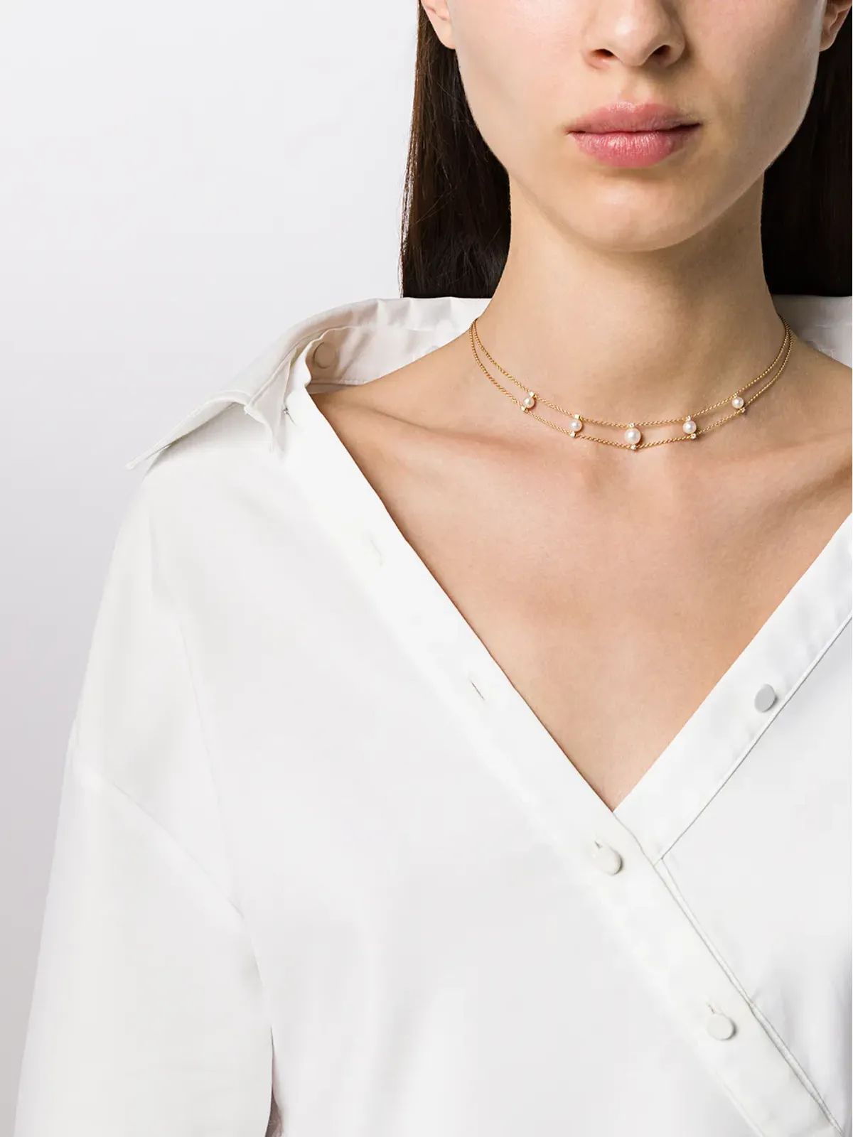Yoko London 18K イエローゴールド ネックレス（淡水パール＆ダイヤモンド） - 画像2