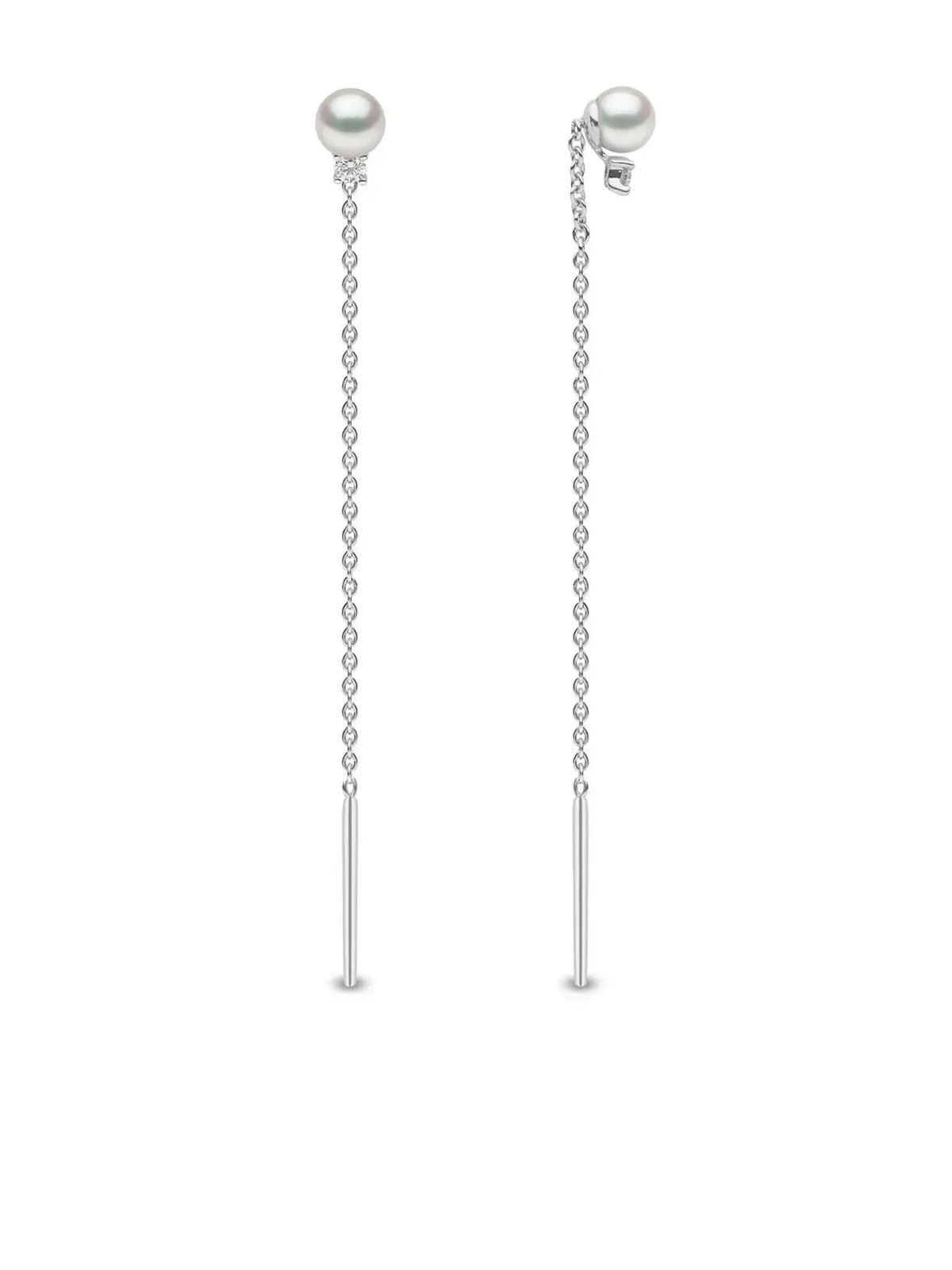 Yoko London 18Kホワイトゴールド トレンド ダイヤモンド＆パール イヤリング - 画像3