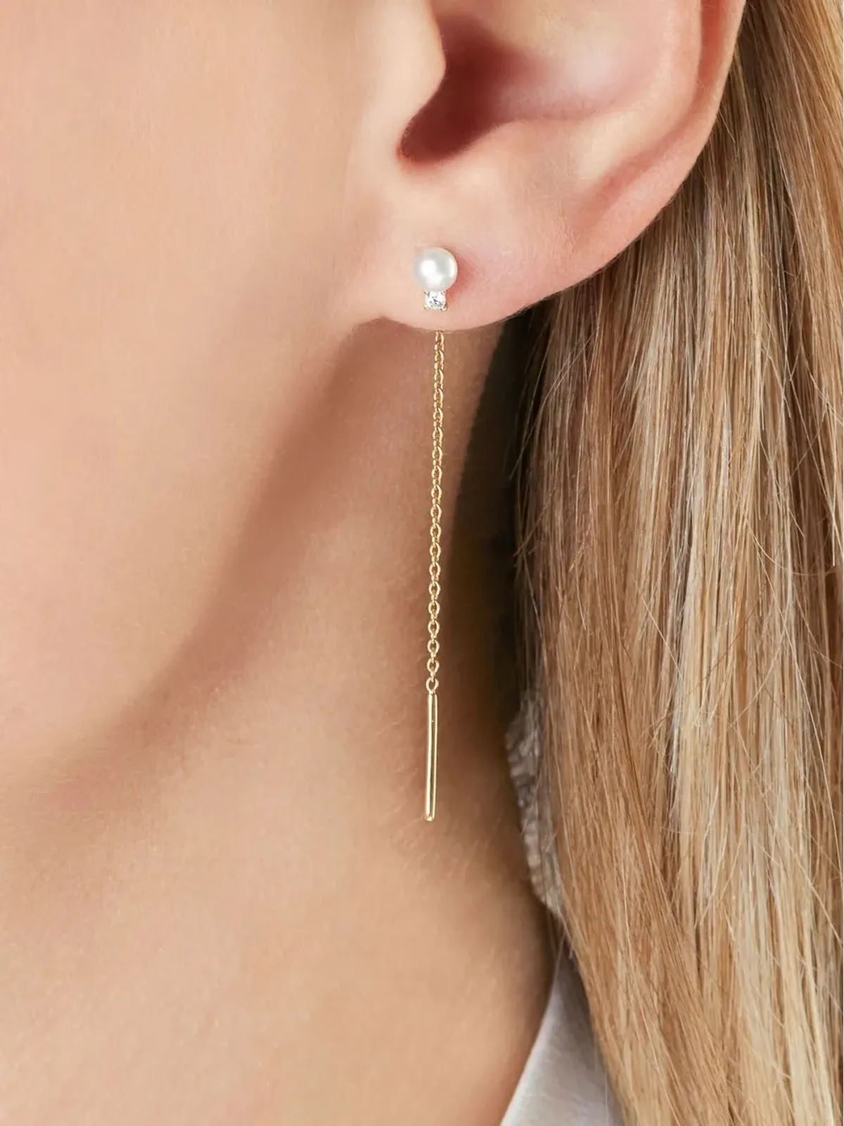 Yoko London 18kt イエローゴールド トレンド ダイヤモンド＆パール イヤリング - 画像2