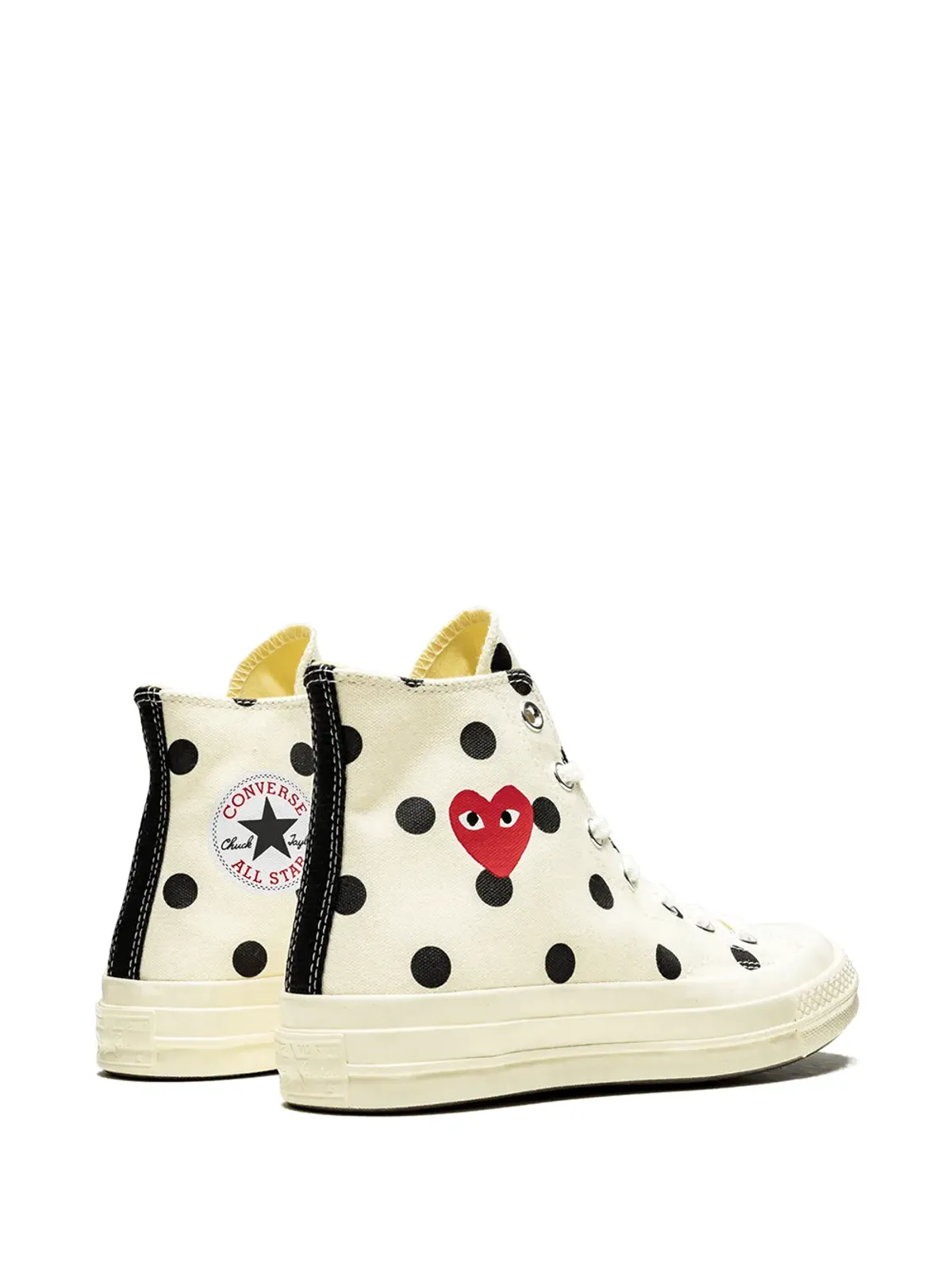 Comme Des Garçons Play x Converse チャック70 ハイ ポルカドット ホワイト スニーカー - 画像3