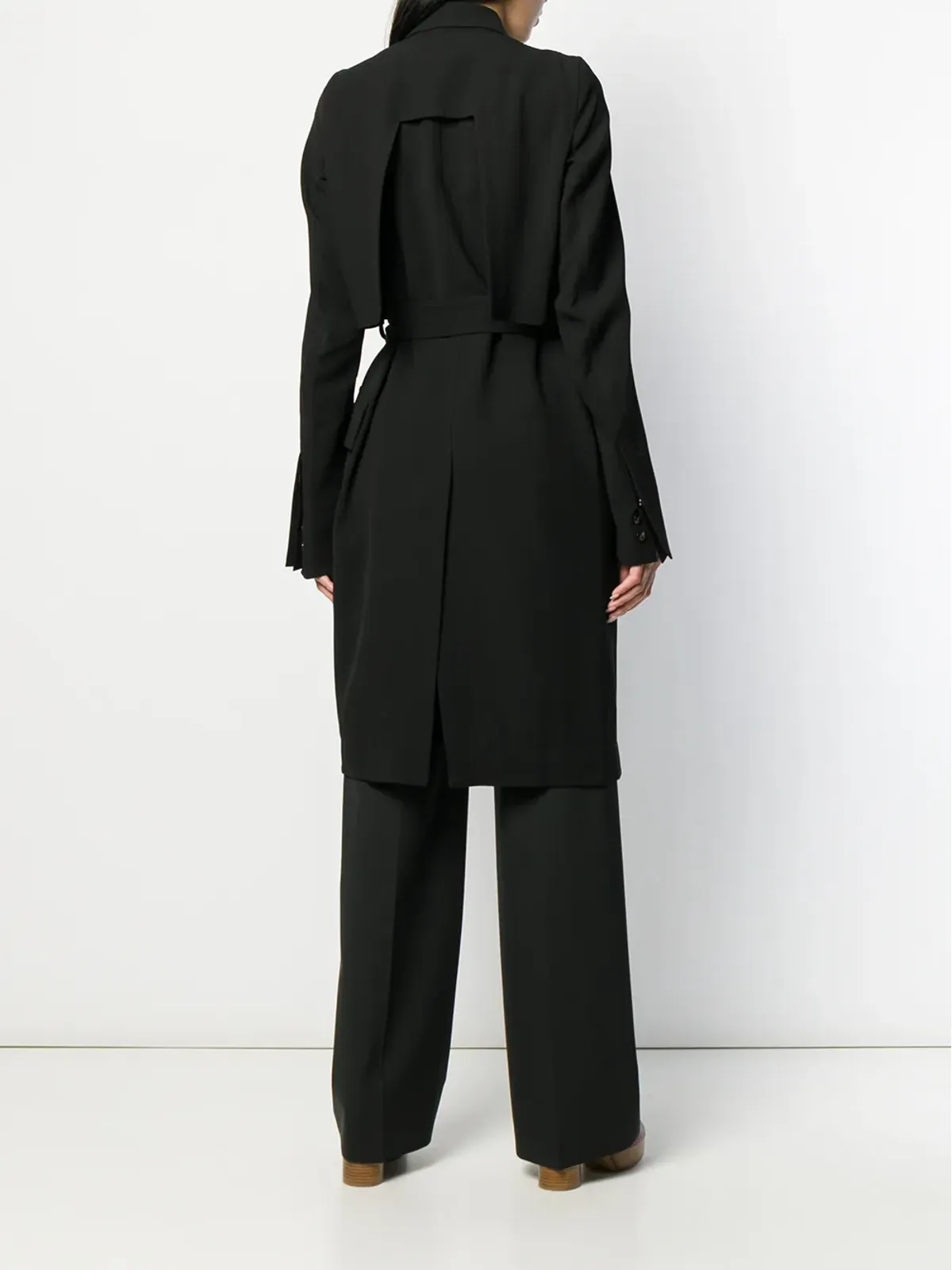 Rick Owens シングルブレスト ベルト付きコート - 画像4