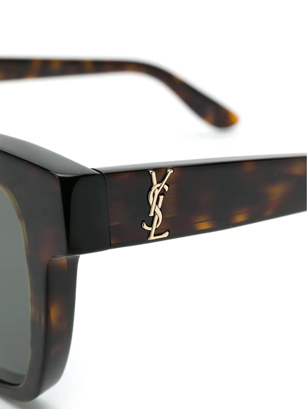 Saint Laurent Eyewear レクタンギュラーフレームサングラス ブラウン - 画像3