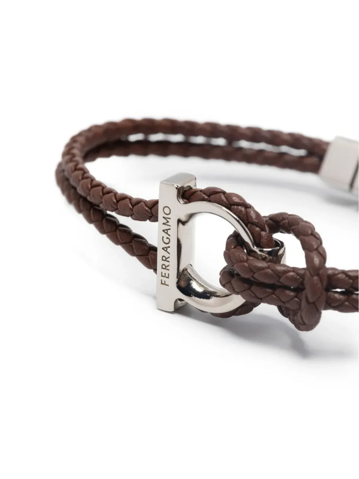 Ferragamo braided leather bracelet - Brown - 画像3