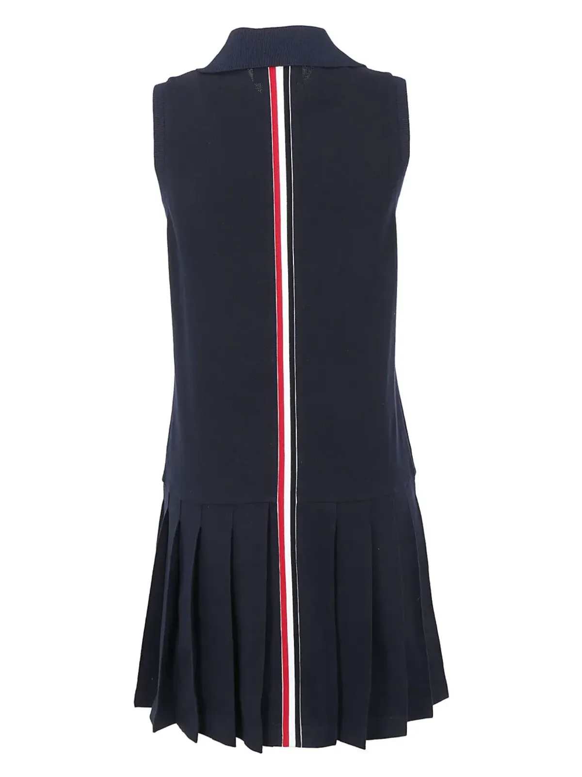 Thom Browne RWBストライプ ノースリーブ プリーツ テニスドレス - ブルー - 画像2
