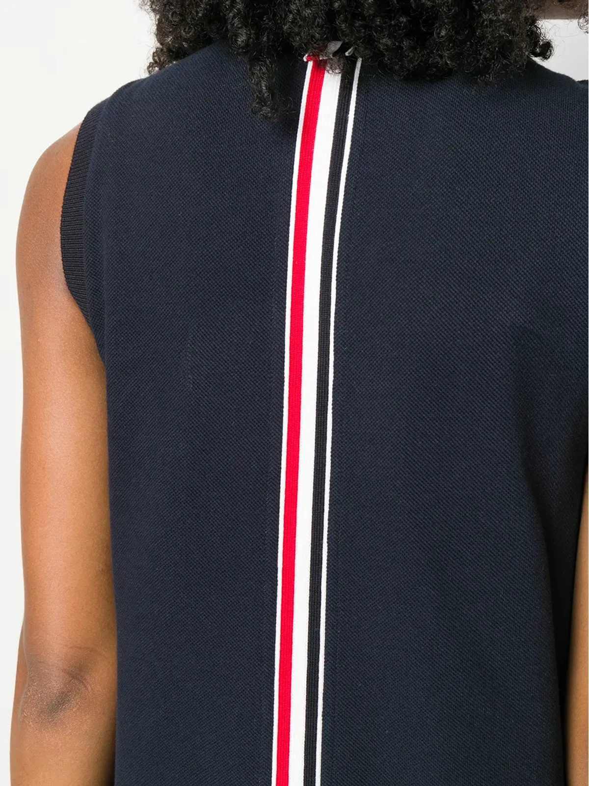 Thom Browne RWBストライプ ノースリーブ プリーツ テニスドレス - ブルー - 画像4