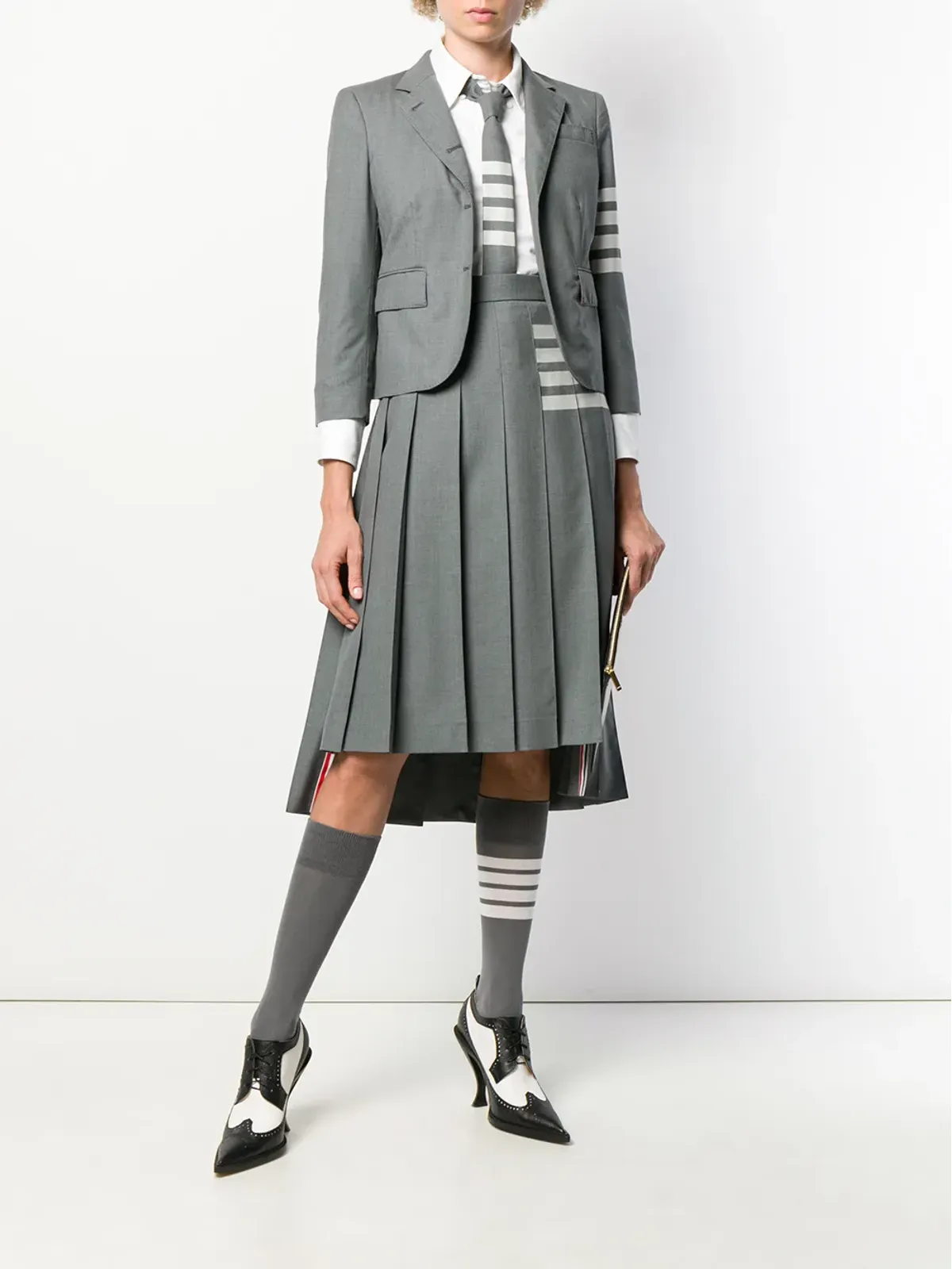 Thom Browne 4-Bar plain weave suiting jacket - Grey - 画像2