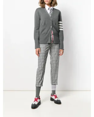 Thom Browne 4-Bar crepe V-neck cardigan - Grey - サムネイル2