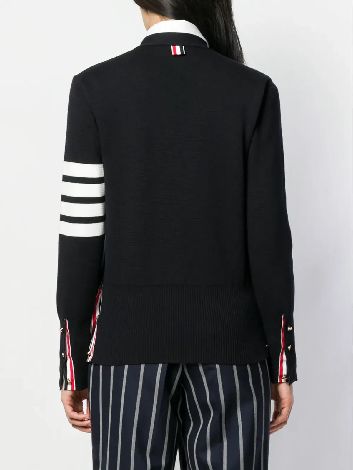 Thom Browne Vネック4バー・ストライプ カーディガン - 画像4