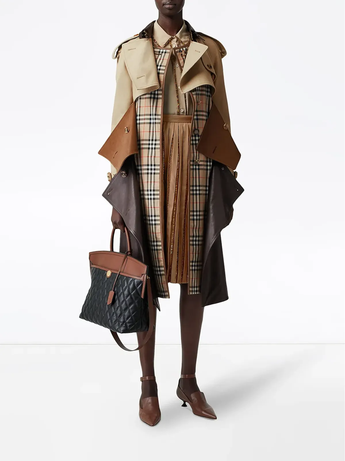 Burberry クリスタルディテイル プリッセ・ソレイユ ウール・シルク混紡スカート - ニュートラル - 画像2