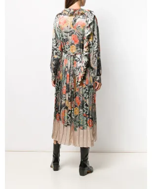 Valentino Garavani オリエンタルプリント サテン ドレス - サムネイル3