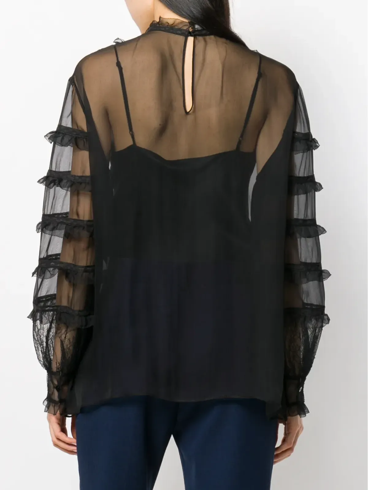Valentino Garavani シアーオーガンザ ブラウス - 画像4