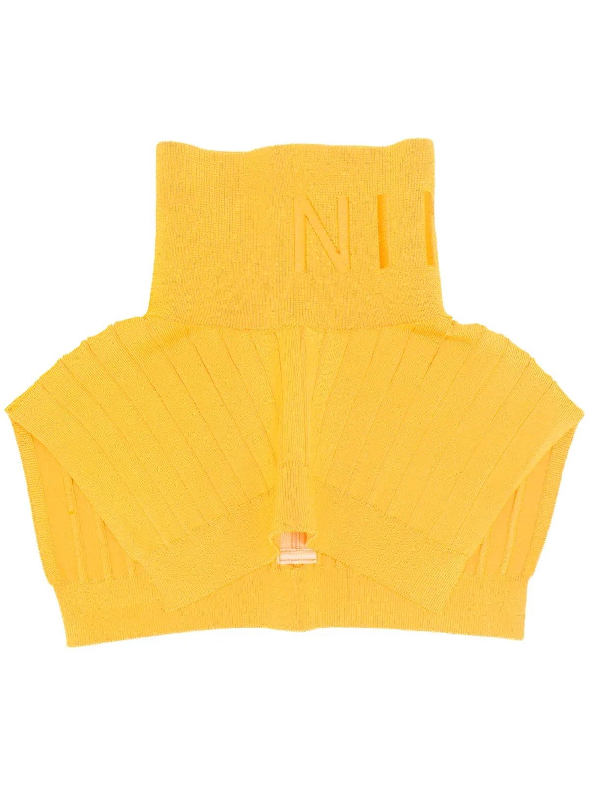 Nina Ricci オレンジ色 タートルネックリブ編みスカーフ - 画像1