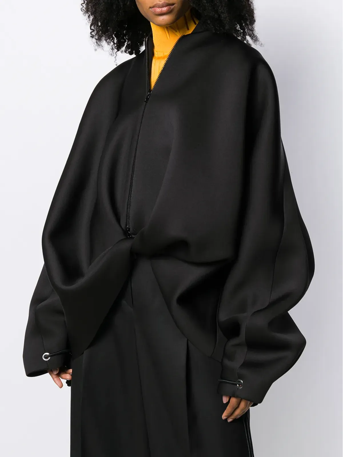 Nina Ricci オレンジ色 タートルネックリブ編みスカーフ - 画像2