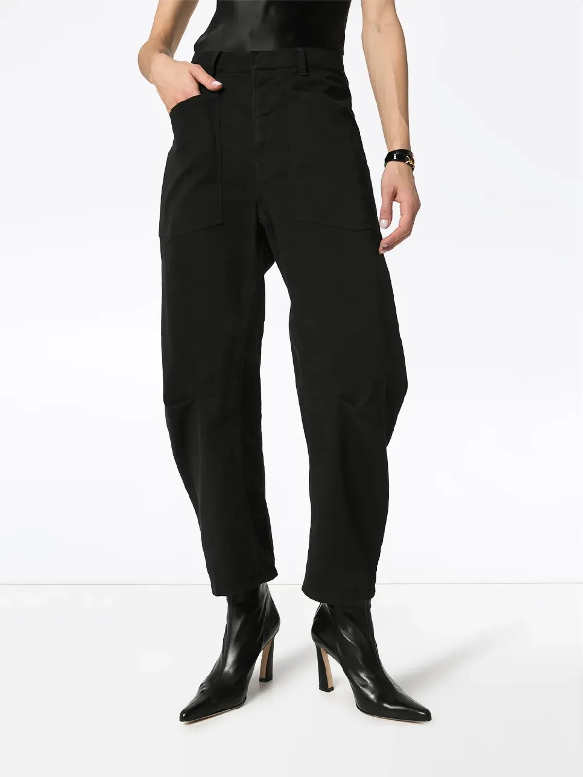Nili Lotan Shon curved balloon-leg trousers - Black - 画像3