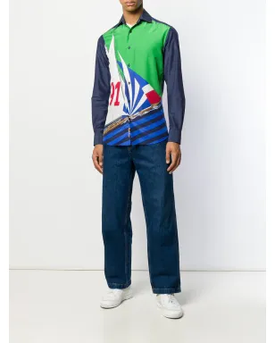 Ralph Lauren Purple Label グラフィックノーティカルプリントシャツ - ブルー - サムネイル2