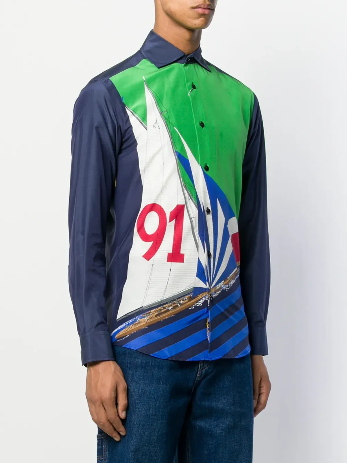 Ralph Lauren Purple Label グラフィックノーティカルプリントシャツ - ブルー - 画像3