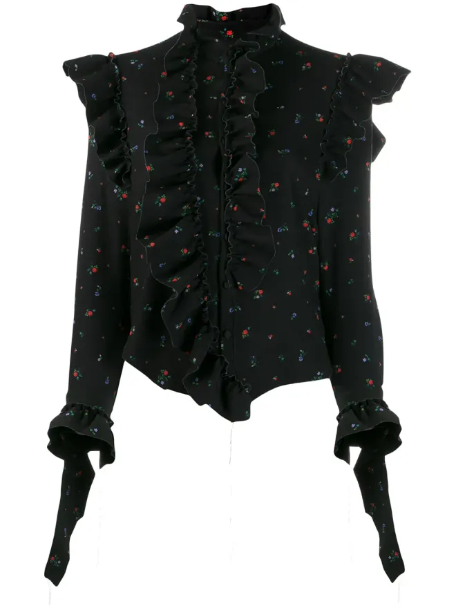 VETEMENTS VETEMENTS 花柄プリントのフリルシャツの商品画像