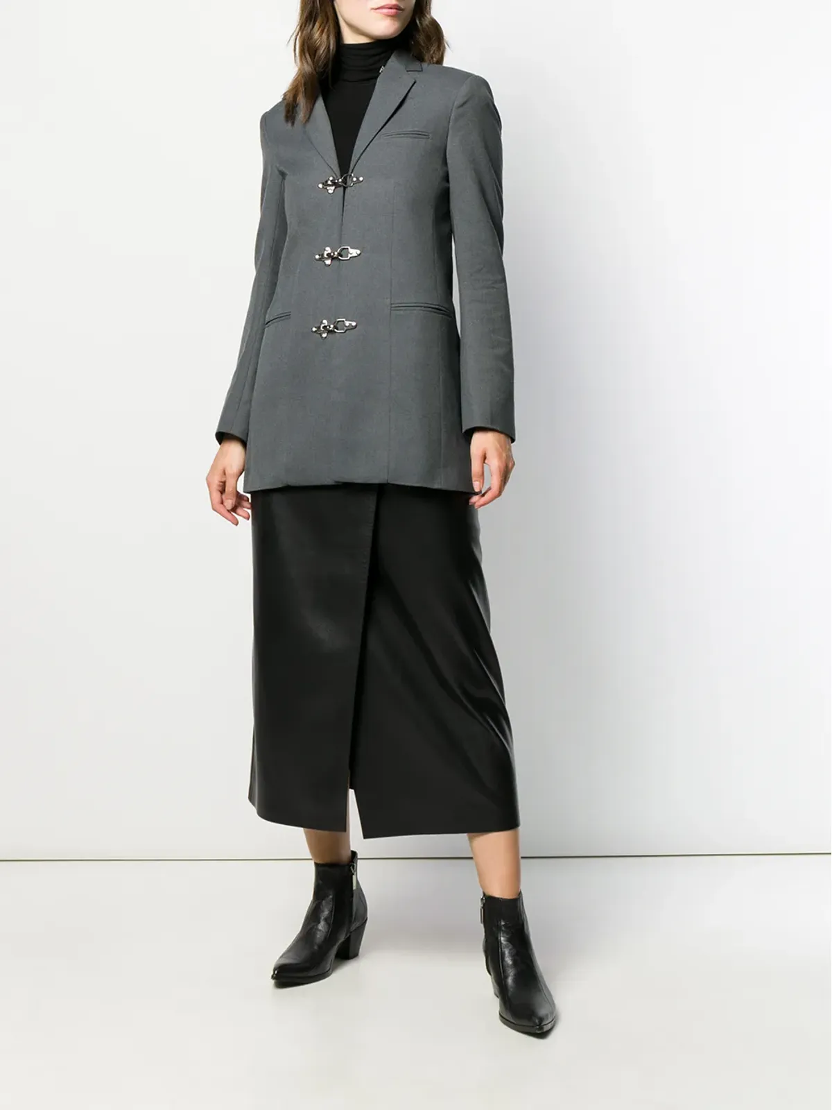 Rokh duffle single breasted jacket - Grey - 画像2