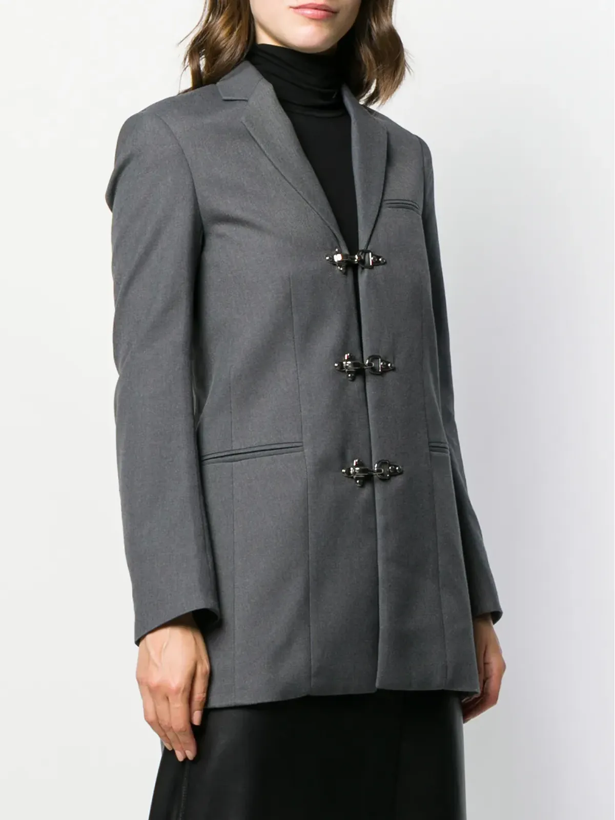 Rokh duffle single breasted jacket - Grey - 画像3