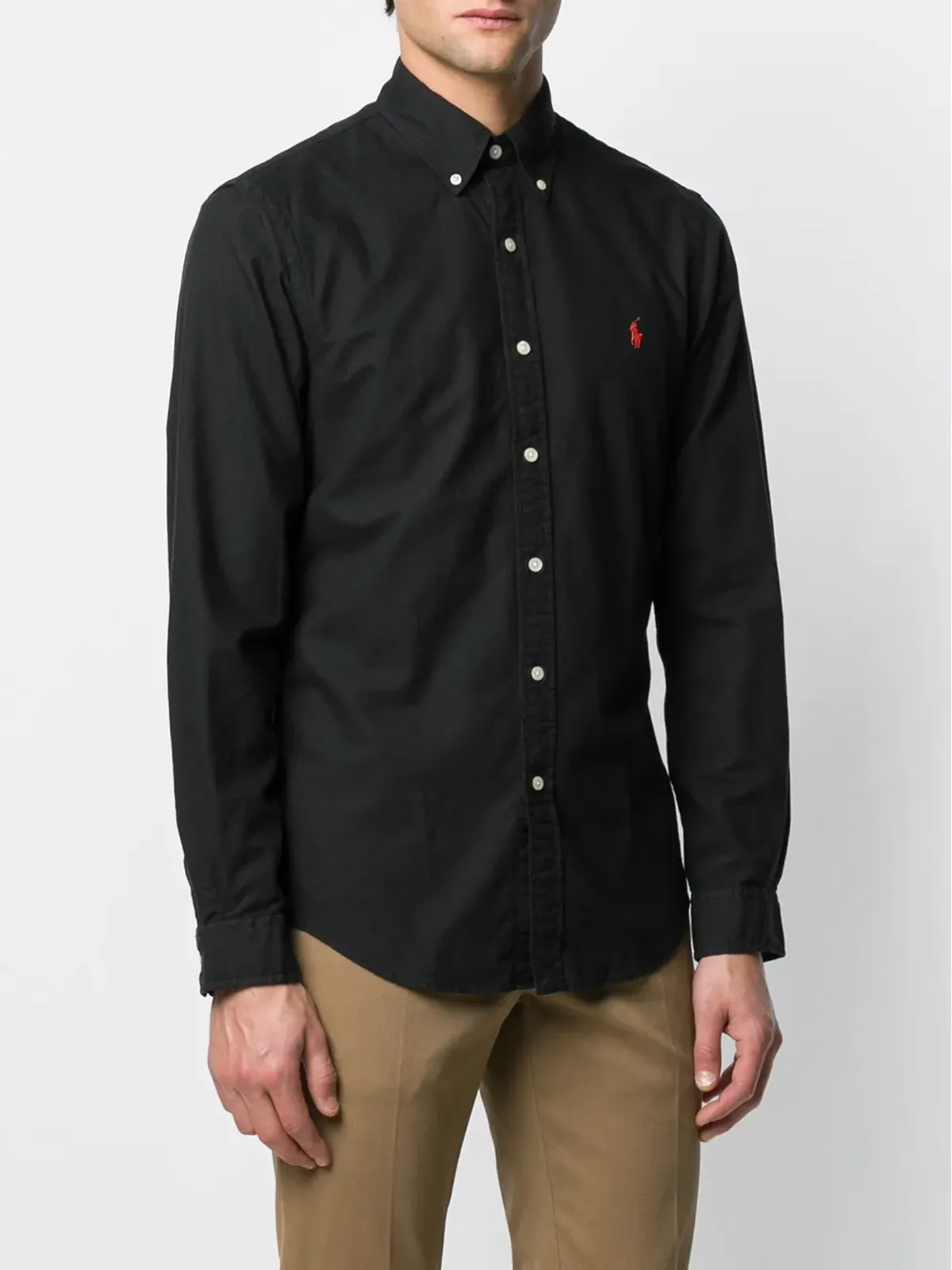Polo Ralph Lauren スリムフィット ボタンダウンシャツ - ブラック - 画像3