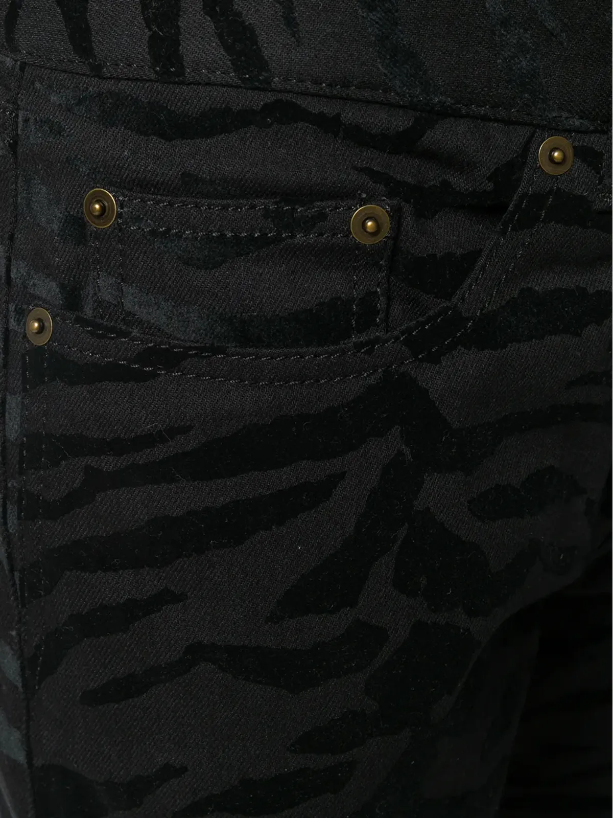 Saint Laurent ゼブラプリント スキニー ジーンズ - ブラック - 画像5
